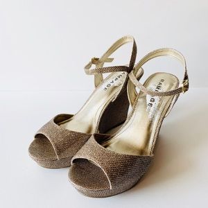 Sparkly gold/silver wedges